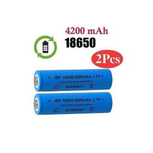 2 Batteries 18650 Rechargeables – 4200mAh – 3.7V – Énergie Puissante et Fiable