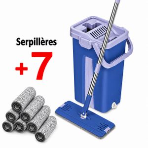 Balai Serpillère avec Seau d'Essorage, vadrouille autonettoyant microfibres, vadrouille magique pour sol - Couleur Aleatoire