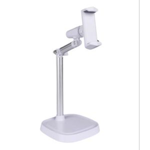 Support de téléphone réglable en hauteur, base stable, support de téléphone portable de bureau portable, métal 360° ° Support de téléphone portable rotatif Stand Blanc