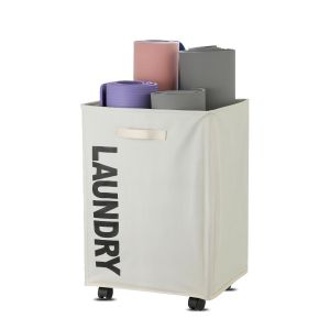General Panier à linge Grande Capacité Pliable avec Roues Pour Rangement Vêtements, Jouets d'enfants