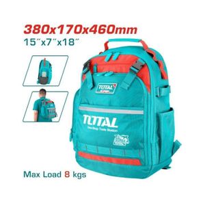 TOTAL Sac à Dos à Outils Professionnel - Charge 8kg - Polyester Oxford 1680D