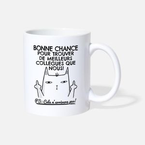 Mug Formidable Collègue blanc, Tasse Cadeau Départ Travail