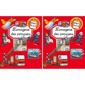 Lot de 2 Livres d'Imagerie Éducatifs - Monde des Pompiers Illustré - Découverte et Apprentissage pour Enfants - Multicolore