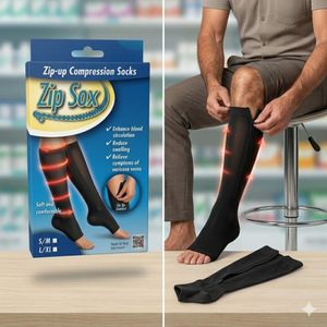 Chaussettes de Compression à Fermeture Éclair  – Soulagement des Varices Circulation Sanguine