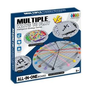 لعبة board game استراتيجية 4 في 1 لوحة تفاعلية للأطفال والعائلة متعددة اللاعبين للتفكير المنطقي مع شطرنج مغناطيسي ولعبة إزالة وتنسيق الحبال لأمسيات العائلة والأنشطة التعليمية والترفيهية