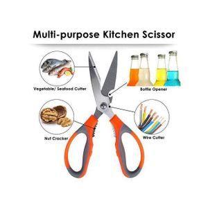 Ciseaux de cuisine polyvalents en acier inoxydable + couteau