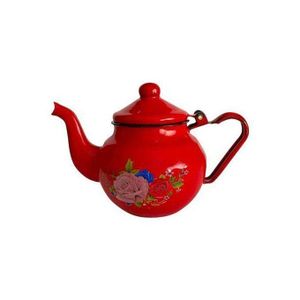 Théière en Émail Ø12 cm – Design Classique avec Motifs Floraux
