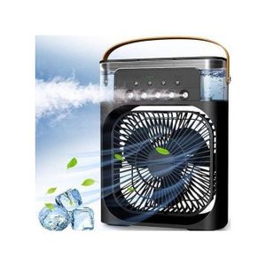 Ventilateur Industriel Rechargeable 3 en 1 – Climatiseur Portable, Humidificateur à Vapeur d’Eau, Refroidisseur d’Air Compact avec LED et Veilleuse – Pour Chambre, Salon, Bureau, Maison et Été