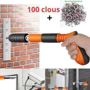 Le pistolet à clous est capable de pénétrer l'acier et toutes. les surfaces dures, (100 clous)
