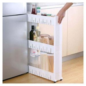 Étagère de Rangement - Non spécifié - 3 Niveaux - Blanc - Plastique - Sur roulettes