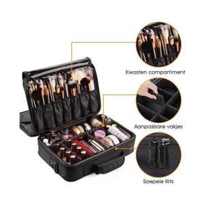 Trousse à cosmétiques, Sac de maquillage Pochette Voyage Grand Taille - Noir