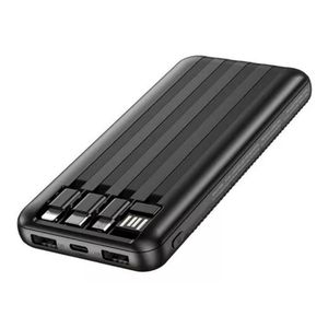 Power Bank 10000mAh avec 4 Câbles Intégrés, Batterie Externe avec 5 Sorties  Fine et Légère