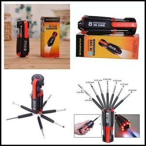 مفك براغي 8 في 1 مع 6 شعلة LED