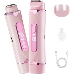 Rasoir intime 2 en 1 pour femme, rasoir électrique 2 en 1, rasoir pour zone intime, rasoir électrique pour femme zone intime, tondeuse bikini pour D-ames, rasoir électrique