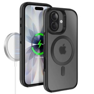Case غطاء شفاف Magsafe لهاتف iPhone 17 باللون الأسود