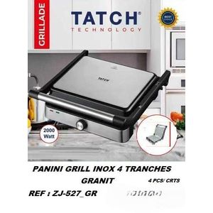 TATCH Grill Panini Inox 4 Tranches Granit 2000W - ZJ-527_GR