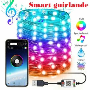 Generic guirlande lumineuse 10M LED RGB USB, Bluetooth et avec  télécommande,Décoration Romantique à prix pas cher