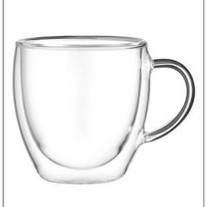 Tasse à double paroi,tasse à café à thé en verre isolé