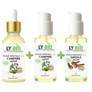 LY BIO PACK HUILE CAMPHREE 50ML - PIPETTE + HUILE CAMPHREE 50ML - POMPE + HUILE GIROFLE 50ML - POMPE