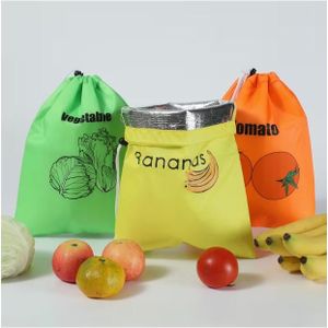 General 3pcs Sacs Isothermes 3 Couleurs pour Déjeuner (Jaune/Vert/Orange)