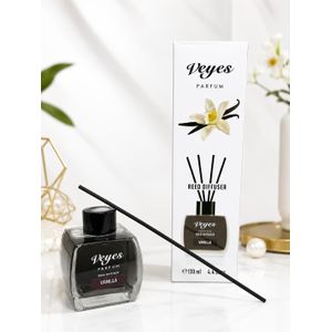 Veyes Parfum Reed Diffuser Vanille 130 ml – Diffuseur de Parfum d'Ambiance aux Bâtonnets – Senteur Vanille Gourmande