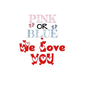 Pink or blue we love you  Poster Chambre Haute Qualité