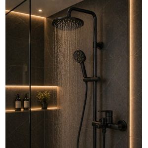Ensemble colonne douche avec mitigeur douche pour salle de bain couleur noir