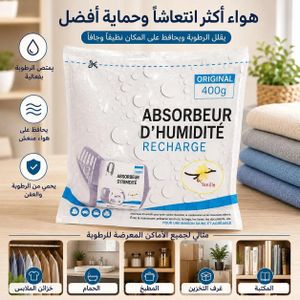 Absorbeur d'Humidité Recharge 400g Vanille Anti-Moisissure – Couleur aléatoire 