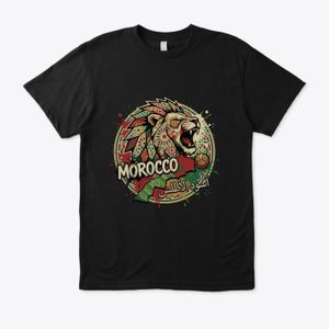 Normal Unisex T-shirt, Moroccan culture apparel, Atlas Lions merch, Ethnic pattern shirt - Black