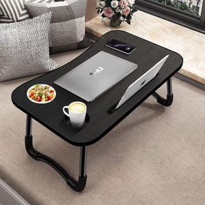 Table Plateau pliable pour PC portable, Support Table Bureau de lit d'ordinateur Portable, couleur noir.