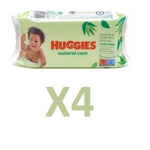 Huggies Pack de 10 paquets de Lingettes Natural Care AVEC ALOE VERA  56*10=560 unités à prix pas cher