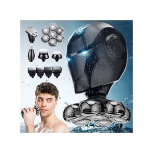 Rasoir Électrique Multifonction 7 Têtes pour Tête Chauve et Kit de Toilettage Complet