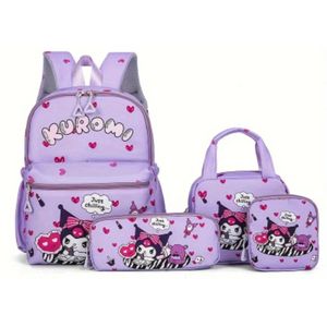 Ensemble sanrio de Quatre pièces: Sac à dos, trousse à crayons, sac bandoulière,  portefeuille  Cartable Scolaire  4 en 1 – Sac à Dos + Sac Repas  + Trousse + Pochette 