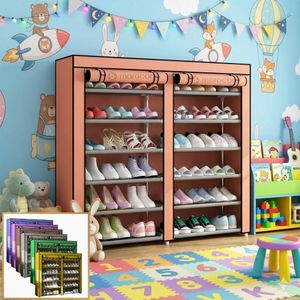 Range-chaussures moderne avec housse en tissu zippée - Protège vos chaussures de la poussière et des rayons UV (couleur aléatoire)