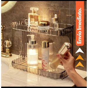 Support de Rangement pour Maquillage et Parfums – Étagère Moderne à 2 Niveaux