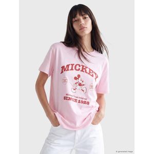 Lc Waikiki تي شيرت نساء قطن %100 مطبوع Mickey Mouse
