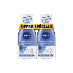 NIVEA PACK X2 Démaquillant  Double Action efficacement le maquillage des yeux. 125ML