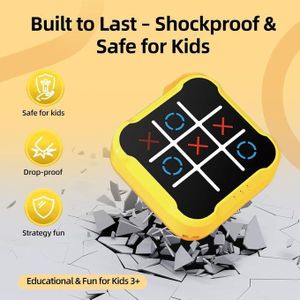 Jeu Électronique Tic-Tac-Toe 3-en-1 Portable pour Enfants et Adultes – Console Éducative de Voyage avec Mémoire et Reflexe – Jeu de Société Interactif avec 3 Modes