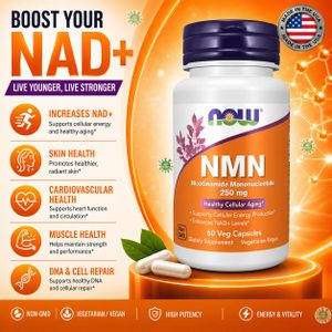 Doctor's BEST NMN 250 mg Veg Capsules,Nicotinamide mononucléotide Soutient la production de NAD+
