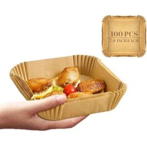 300 Doublures Carrées Jetables Antiadhésives pour Friteuse à Air