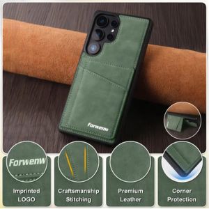 Case Coque Samsung Galaxy S25 Ultra en Cuir Premium avec Porte-Cartes, Étui Portefeuille Élégant et Résistant, Protection des Coins et de la Caméra, Couture Soignée