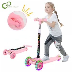 Trottinette Enfant 3 en 1 avec Siège Pliant, Trottinette 3 Roues à LED pour  Enfant, réglable en Hauteur - Rose