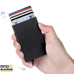 NOIR Porte Carte Anti RFID Blocage Anti Vol Porte-carte de Crédit pour  Adulte Mixte Femme Homme