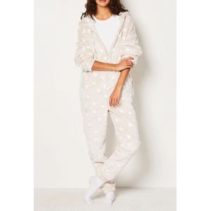 Etam Combinaison Pyjama Polaire Pour Femme - Motif Cœurs