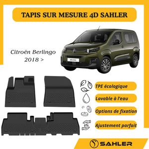 SAHLER حصائر 4D مخصّصة لسيارة Citroën Berlingo 2018 >