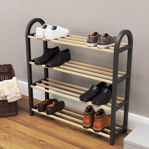 Generic Porte-vêtements amovible de chambre à coucher avec roulettes porte-manteau  et 2 étagères pour chaussures -NOIR- à prix pas cher