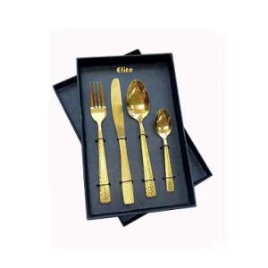 Elite Ensemble de couverts de table dorés - couverts de table en acier inoxydable 24 24 Pcs