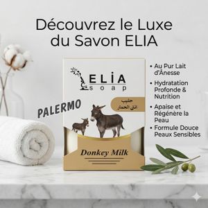 Elia Savon au Lait d’Ânesse Naturel  – Hydratant, Anti-Âge & Peau Sensible