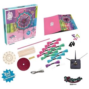 Kit Créatif String Art - Horloge et Pendentif Mandala - Activité Manuelle DIY pour Enfants - Multicolore, Dès 6 Ans
