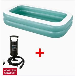 General Piscine Extérieure Gonflable pour Enfants et Famille 200 x 146 x 48 cm - Pompe à Air Manuelle Incluse - Grande Piscine de Jardin 450L